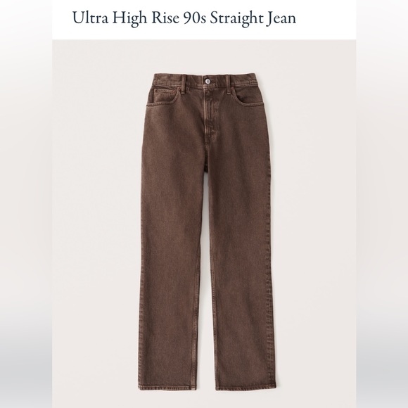 Abercrombie & Fitch Denim - NWT❗️A&F Brown 90’s Ultra High Rise Straight Jeans